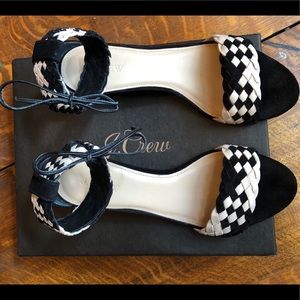 J. Crew Woven Suede Wedge Sandals Sz 9/40